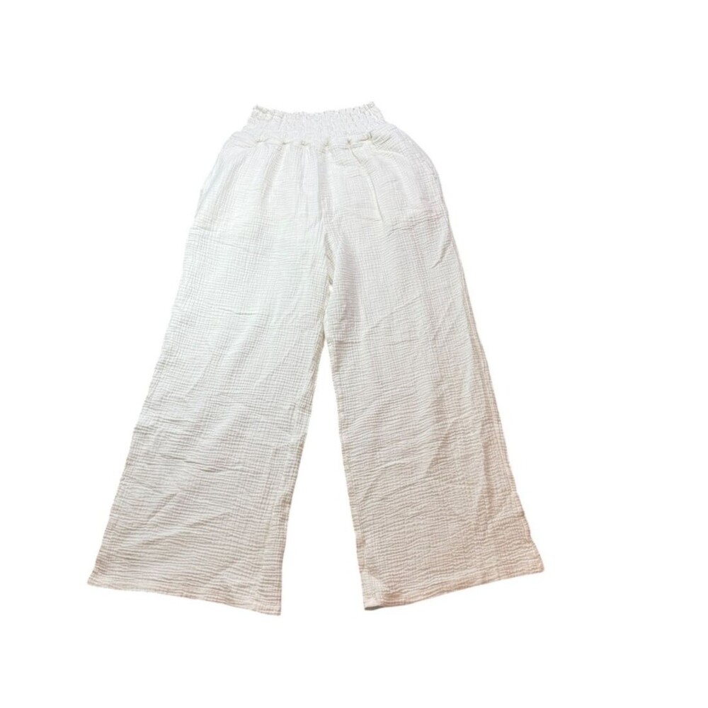Mono b Ankle Wide Leg Pants Women’s Size Large Lightweight Gauze High Waisted